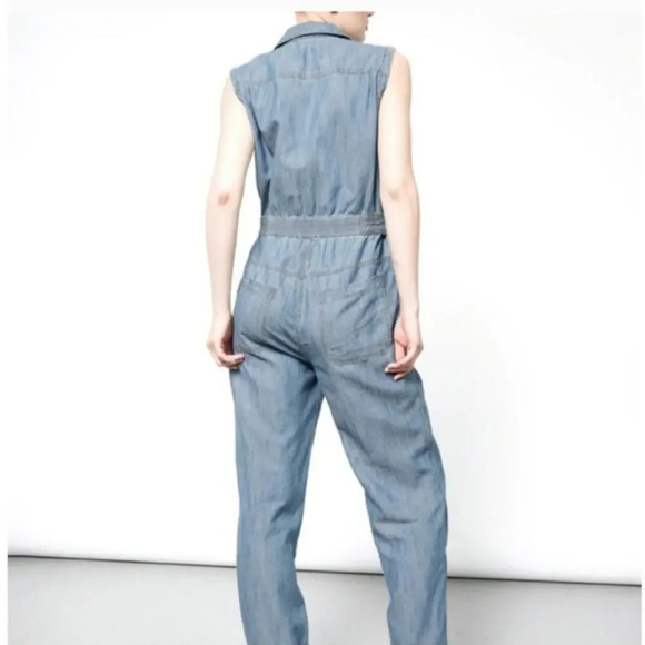 Wildfang Essential Chambray Sleeveless High Waisted Coverall Size: M - Picture 9 of 9